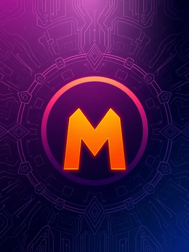 A digital illustration of the Monero logo, showcasing its bold 'M' symbol in orange against a dark, tech-themed background, representing its support on Black Escrow's instant swap service.